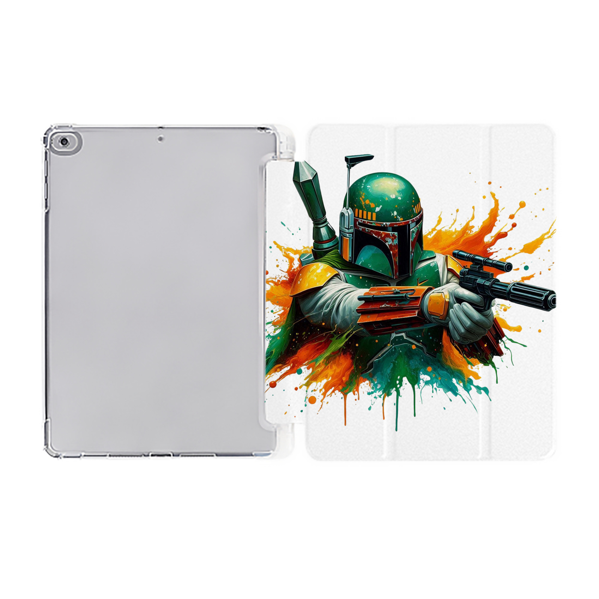 （画像用） スター・ウォーズ Star Wars IPad ケース ペン収納付き 三つ折りスタンド PUレザー×シリコン 対応機種9.5/10.5/10.9インチ